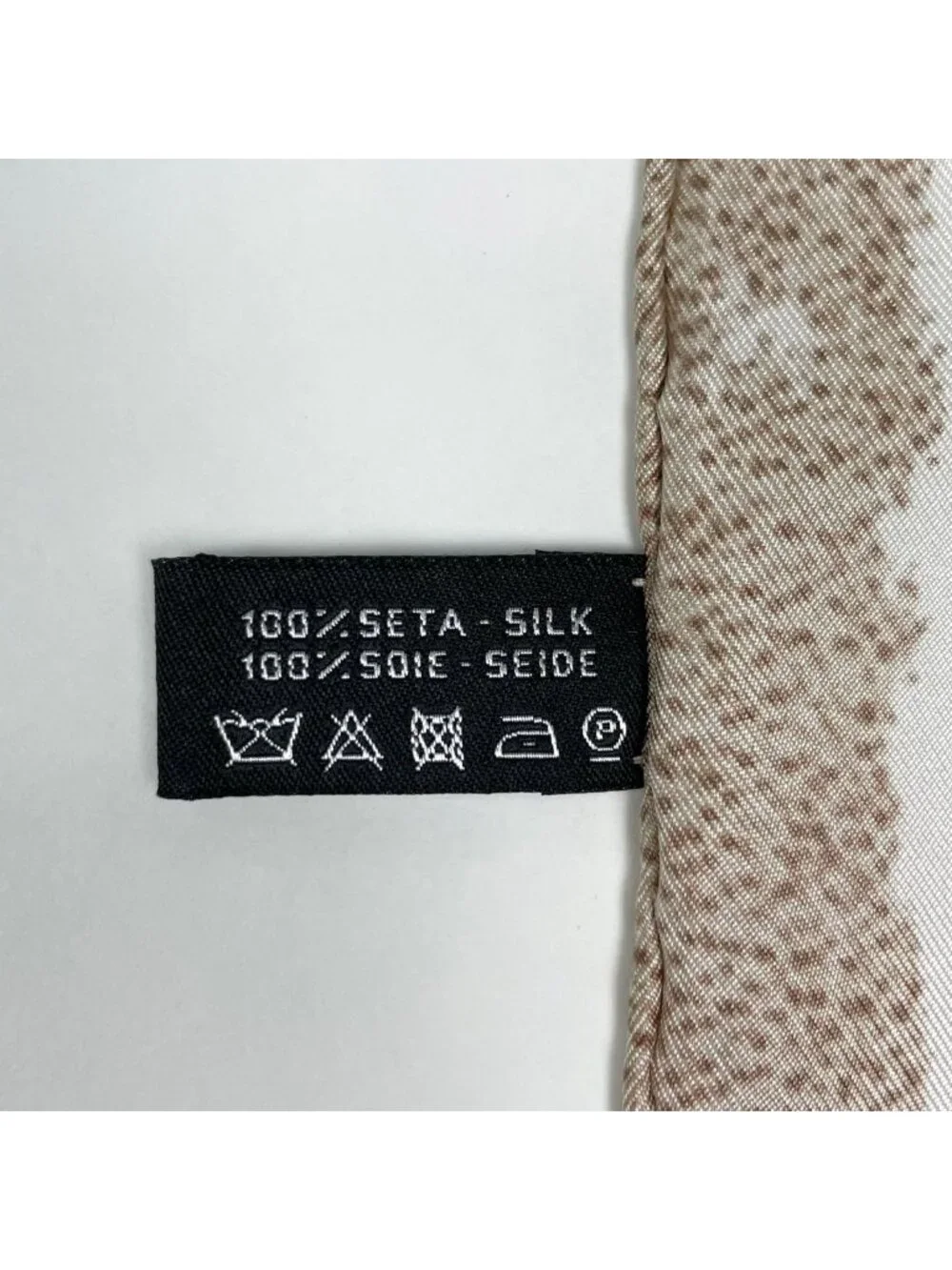 Chanel Scarf CC Logo Camellia Silk Beige Black